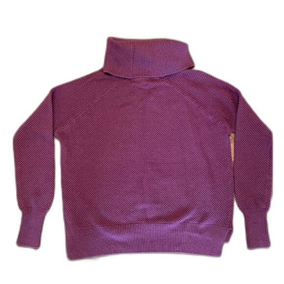 Artisan NY Pullover Sweater Dusty Rose Cotton Blend Textured Turtleneck Medium - Picture 3 of 5